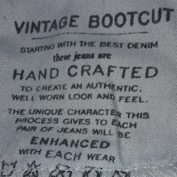 Vintage Jeans Bootcut Handcrafted All Cotton Classic Straight Leg Blue 34W 34L - Picture 6 of 15